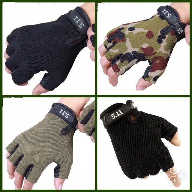 5.11 Tactical Anti-Skid Half Finger Gloves - Breathable Fingerless