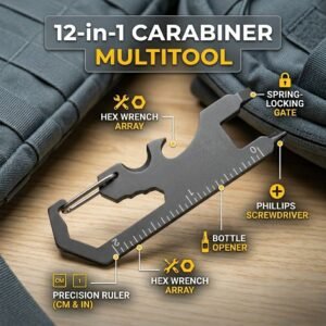 12in1 Tactical Carabiner Multitool - Compact Pocket EDC Gear