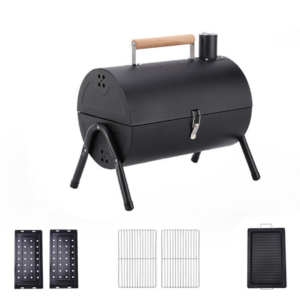 Portable Barrel Charcoal BBQ Grill (40.5cm*38cm) - Tabletop Smoker & Grill
