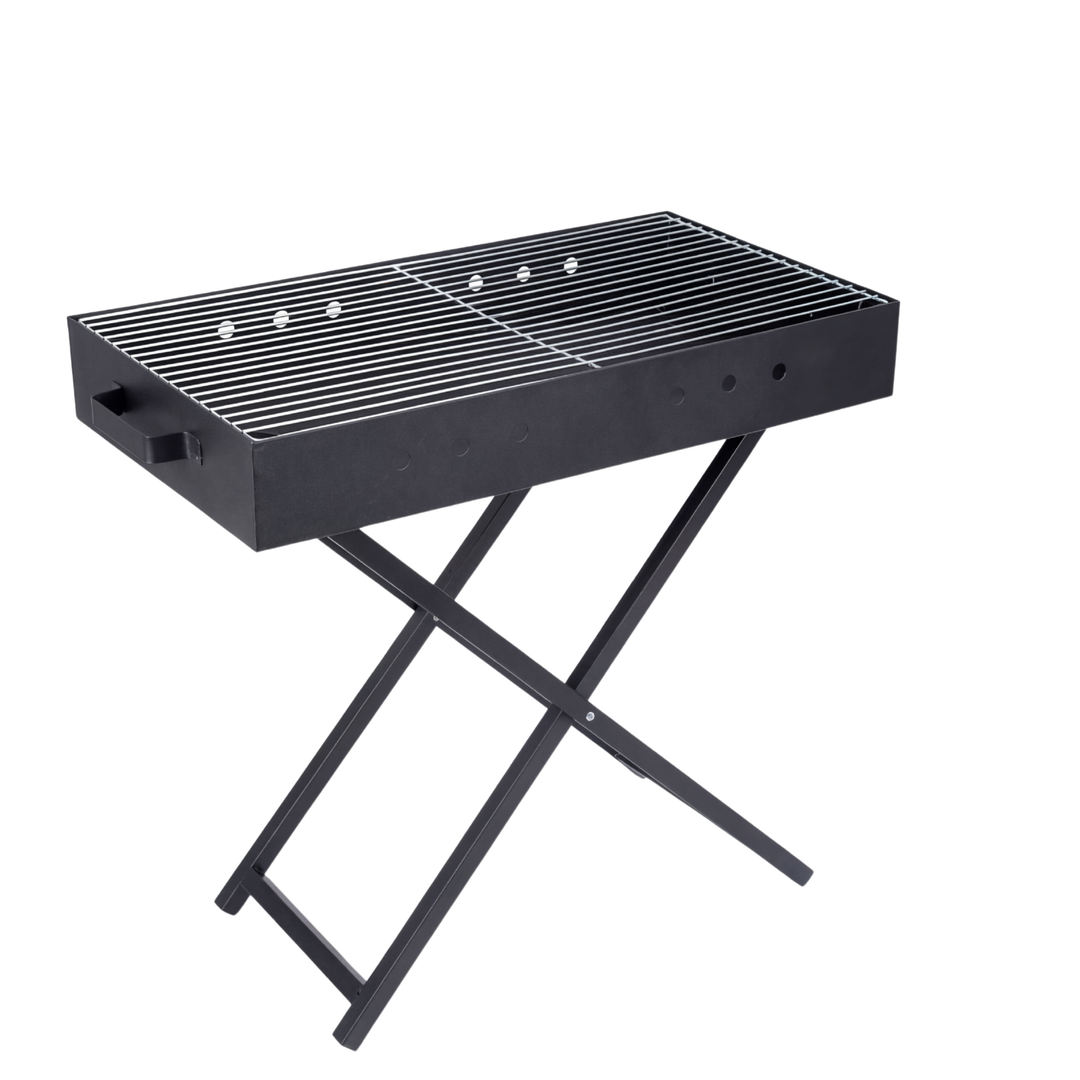 Heavy Duty Charcoal BBQ Grill with X-Stand - Premium Iron Barbecue