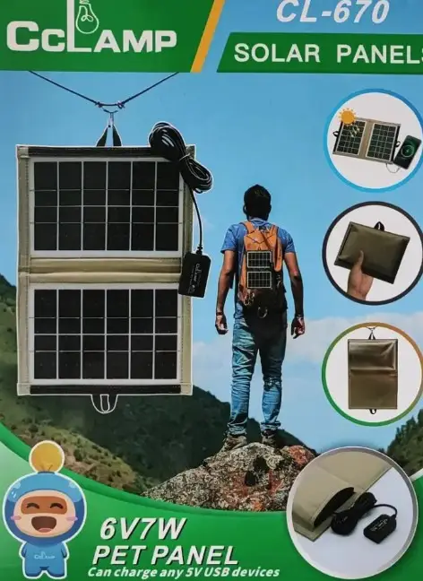 Cclamp CL-670 7W Foldable Solar Panel - Portable USB Solar Charger
