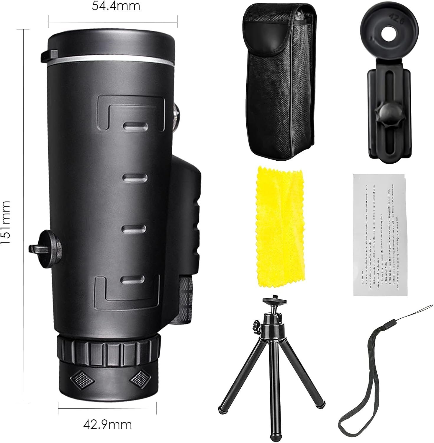 Panda 40x60 HD Telescopic Monocular with Mobile Holder & Tripod Stand