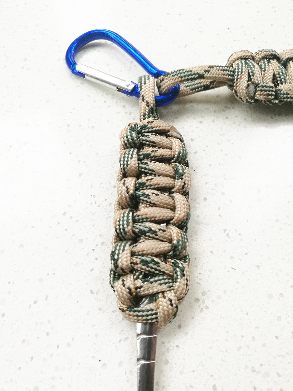 Tactical Paracord Camping Spoon & Fork Set with Carabiner
