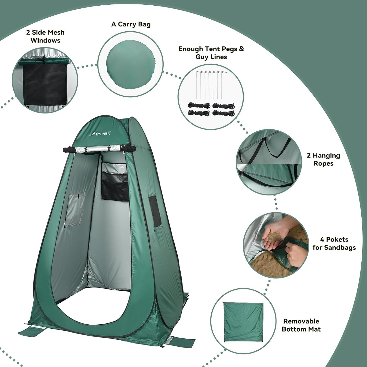 Portable Camping Shower Tent - Instant Privacy Shelter Hiking & Beach