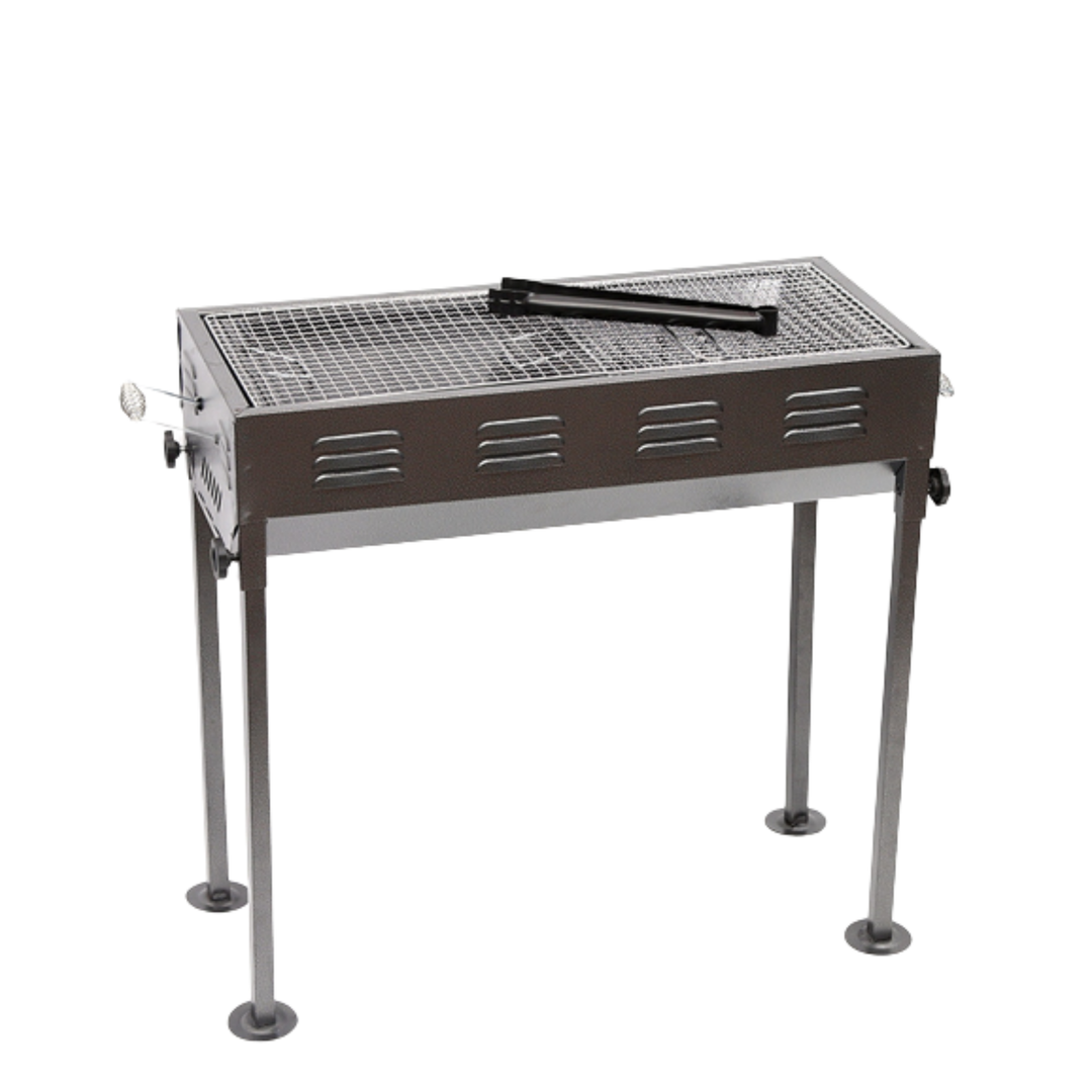 Adjustable Portable Charcoal BBQ Grill - 66cm x 30cm Compact Outdoor Stand