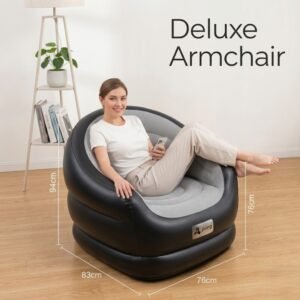 Deluxe Inflatable Armchair - Single Size (94cm x 83cm x 76cm)