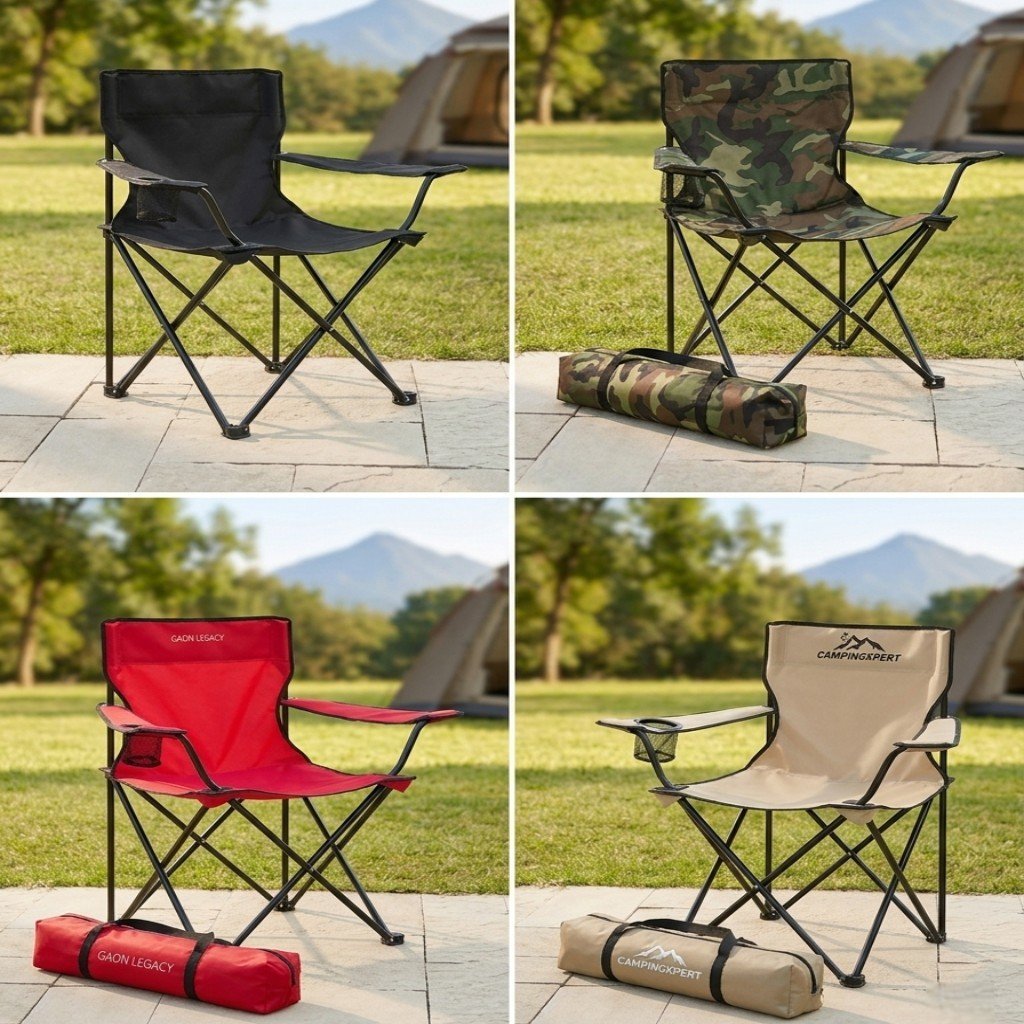 Portable Folding Camping Chair with Built-in Cup Holder