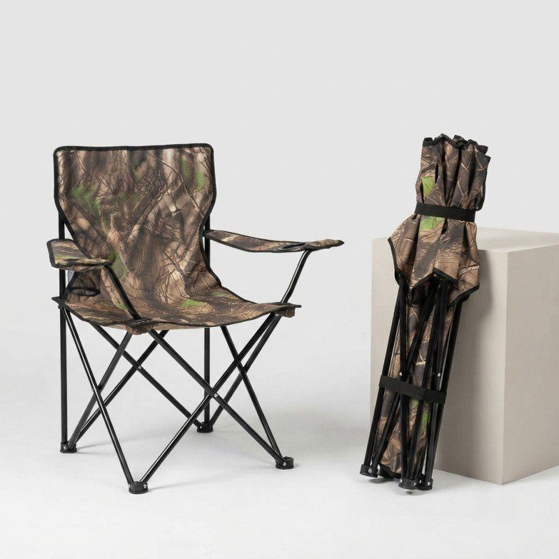 Folding Table and 4 Chairs Arm Support - Outdoor Portable Camping Set