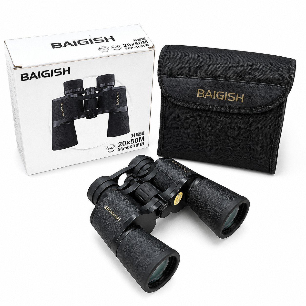 Baigish 20x50 Professional Russian-Style Binoculars - Long Eye Relief HD Optics
