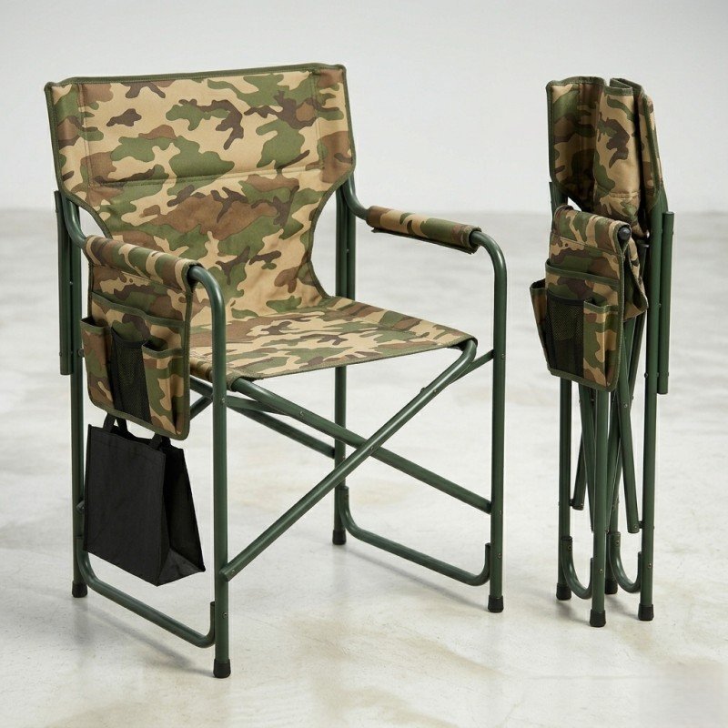Heavy Duty Foldable Camping Chair - Portable Tactical Armchair