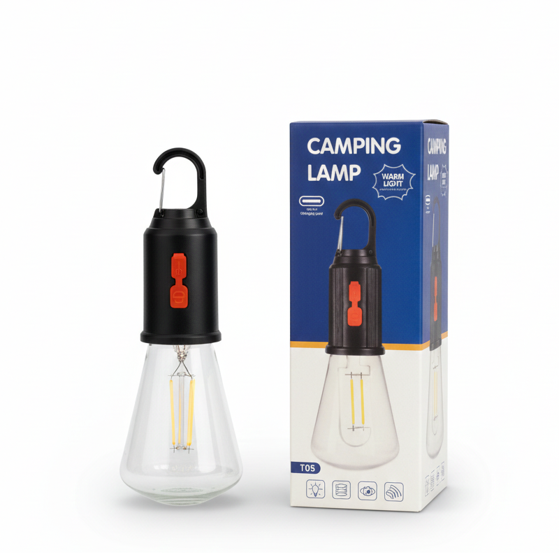 Glow-Trail Retro Rechargeable Camping Lantern - Warm LED Ambient Light