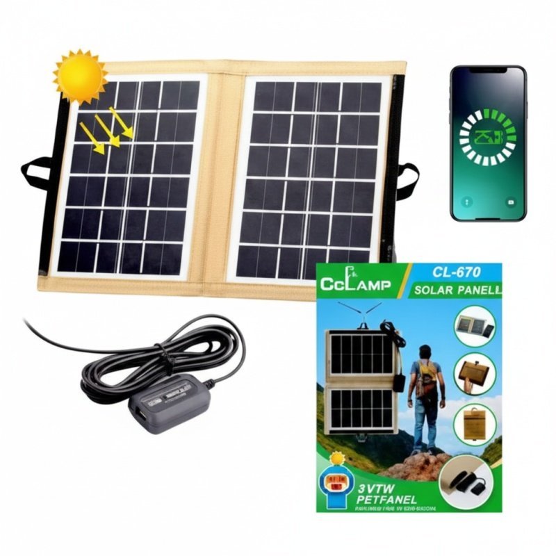 Cclamp CL-670 7W Foldable Solar Panel - Portable USB Solar Charger
