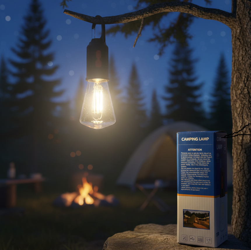 Glow-Trail Retro Rechargeable Camping Lantern - Warm LED Ambient Light
