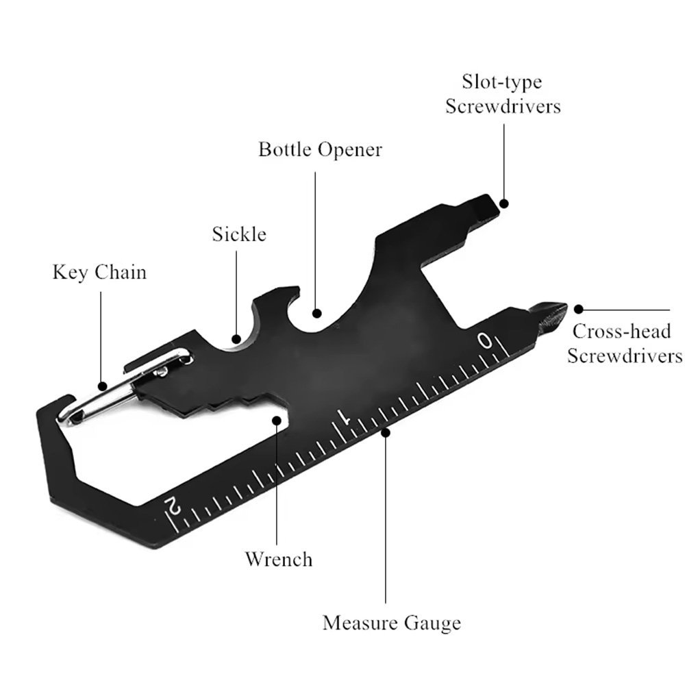 12in1 Tactical Carabiner Multitool - Compact Pocket EDC Gear