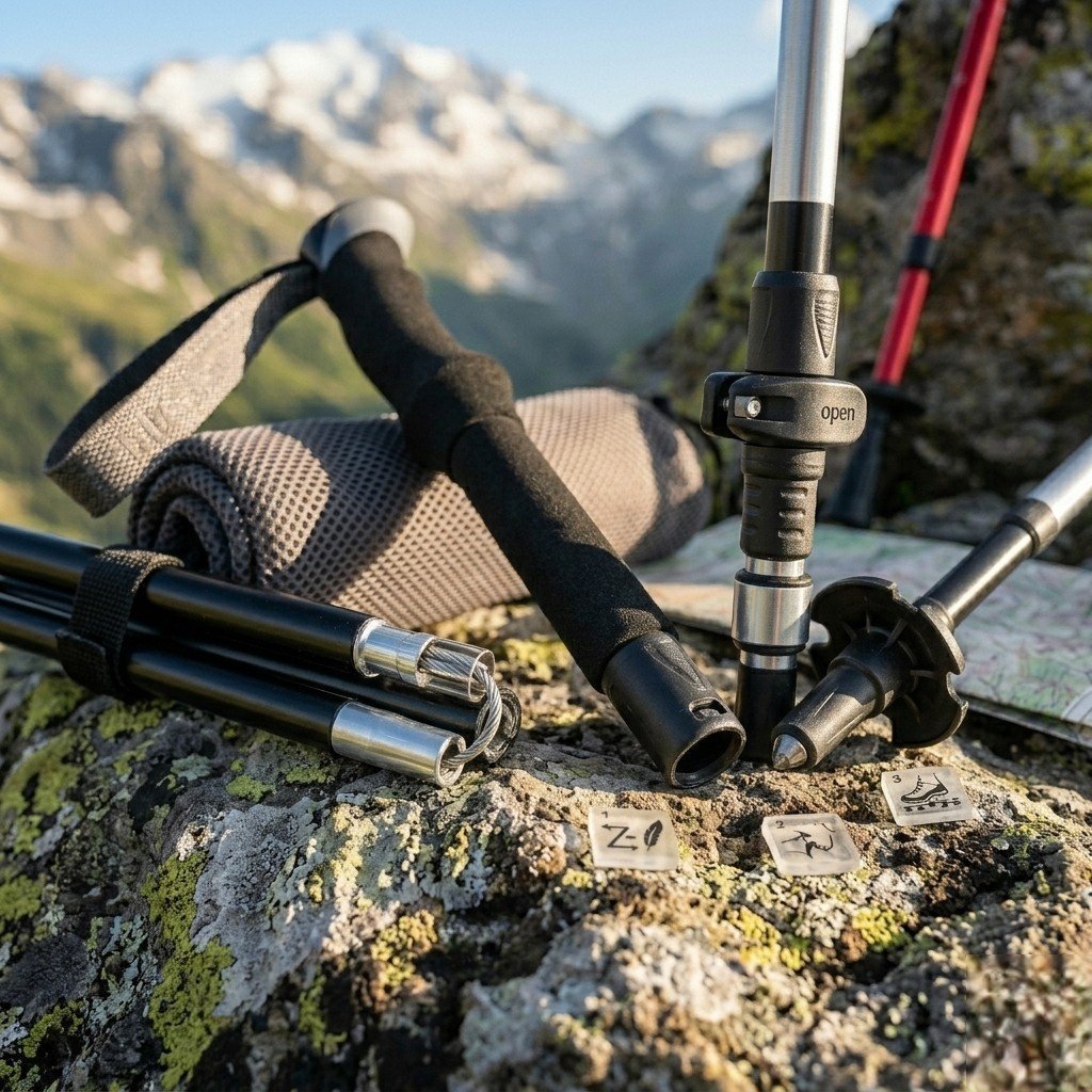 Premium Foldable Hiking Stick - Lightweight Adjustable Trekking Pole