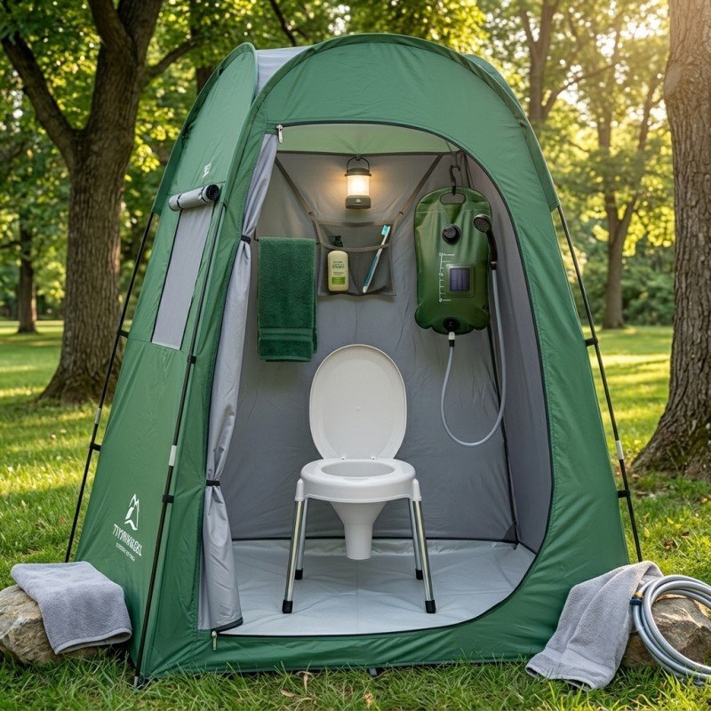 Portable Outdoor Camp Toilet Commode - Lightweight Folding