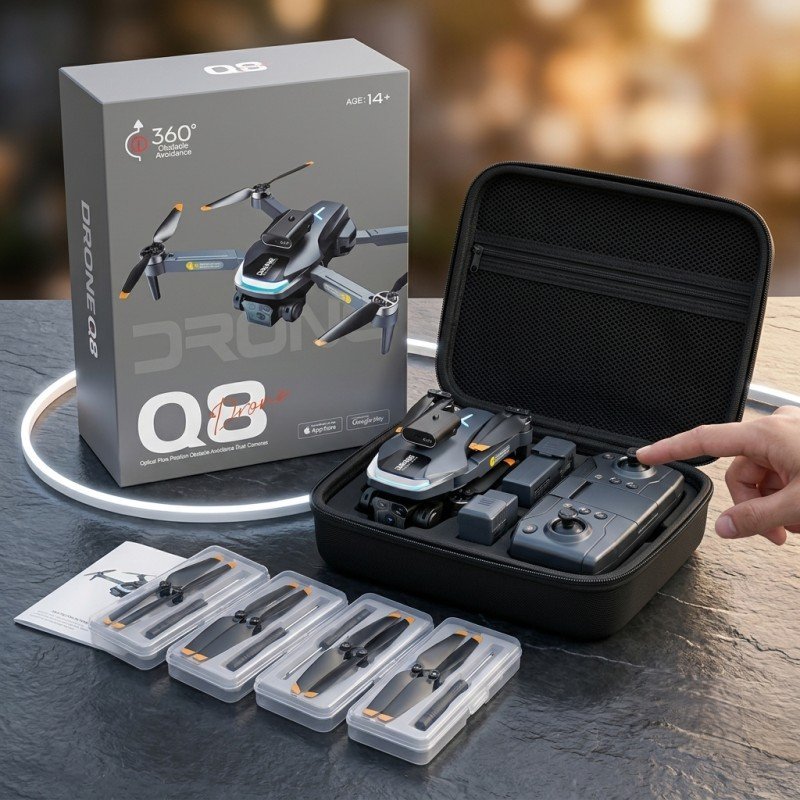 Q8 Dual Camera Drone: 360° Obstacle Avoidance & Smart Flight