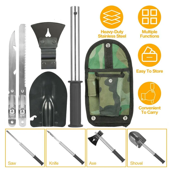 6in1 Tactical Survival Shovel Heavy-Duty Multi-Tool for Off-Road & Camping