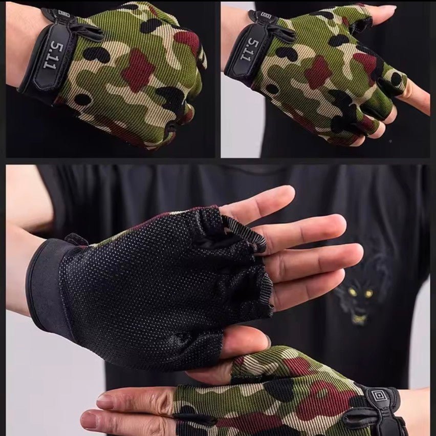 5.11 Tactical Anti-Skid Half Finger Gloves - Breathable Fingerless