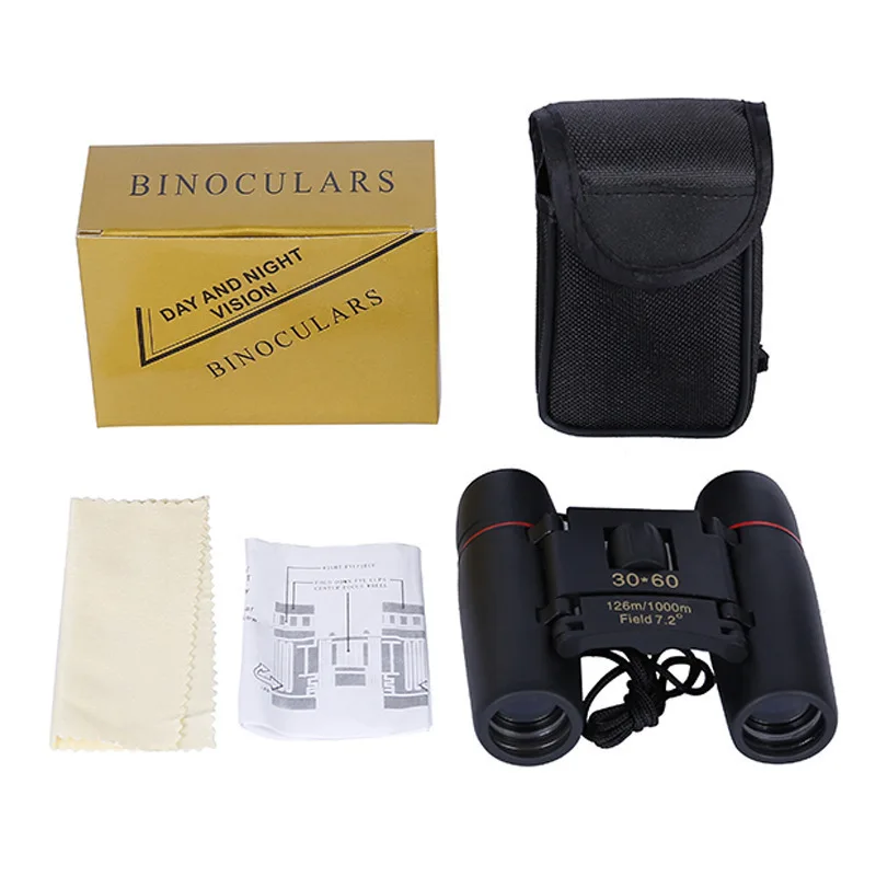 Sakura 30x60 Compact Pocket Binoculars Folding Mini HD Optics for Hiking & Travel
