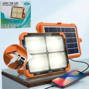 Solar Flood Light - Outdoor Rechargeable LED Emergency Torch Street Lamp