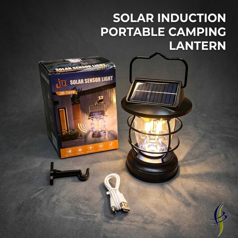 Solar Induction Portable Charging Camping Lantern Emergency Work Light