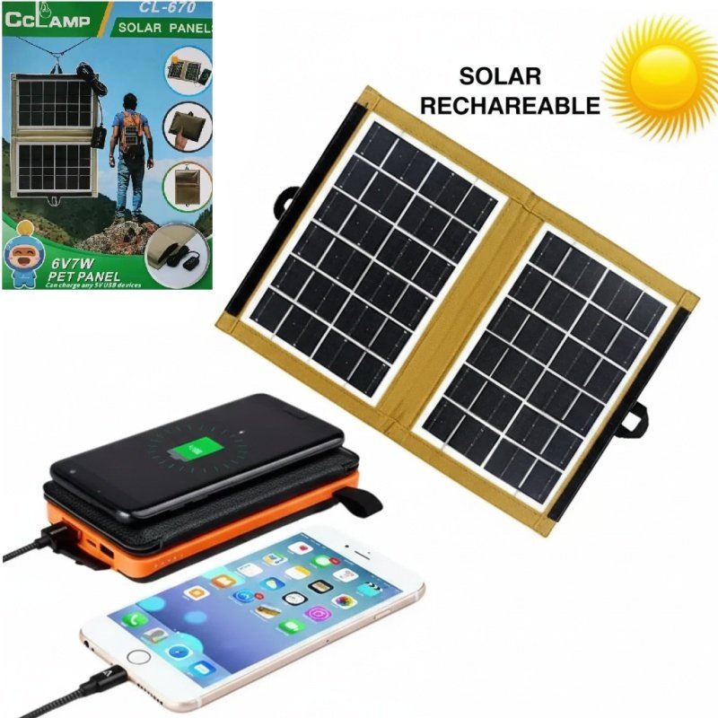 Cclamp CL-670 7W Foldable Solar Panel - Portable USB Solar Charger