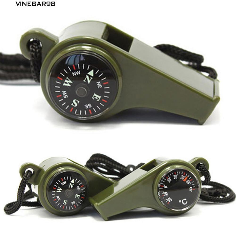 3in1 Tactical Survival Whistle Multi-Function Emergency Signal