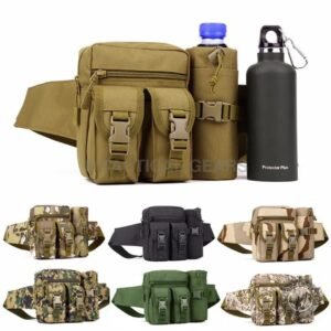 Tactical Waist Bag with MOLLE Bottle Holder - EDC Hiking Warerproof